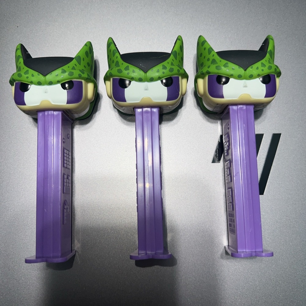 2020 Funko POP PEZ Dragon‎ Ball Z Cell Lot of 3 Purple Stem Anime Collectible